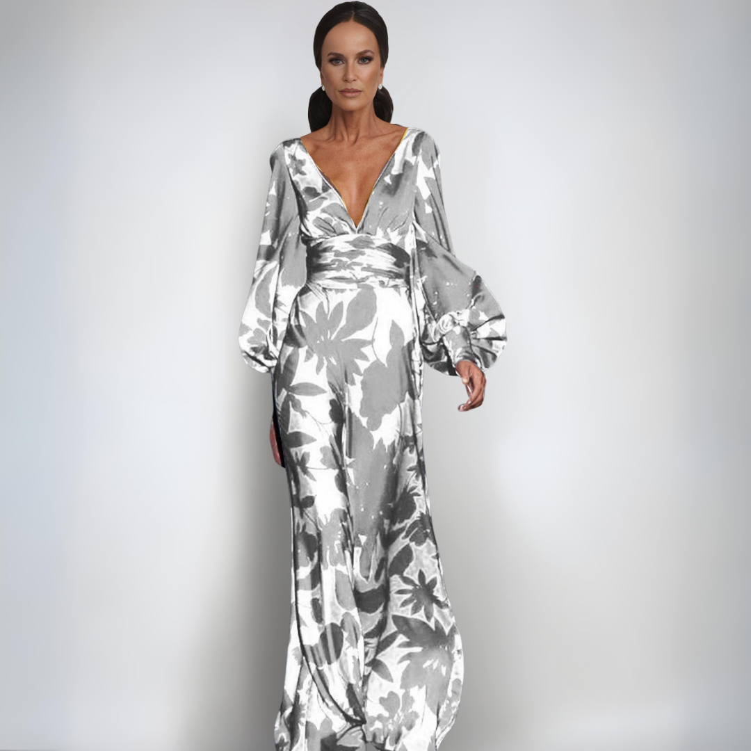 Alisa | Robe en Satin Élégante avec Fleurs