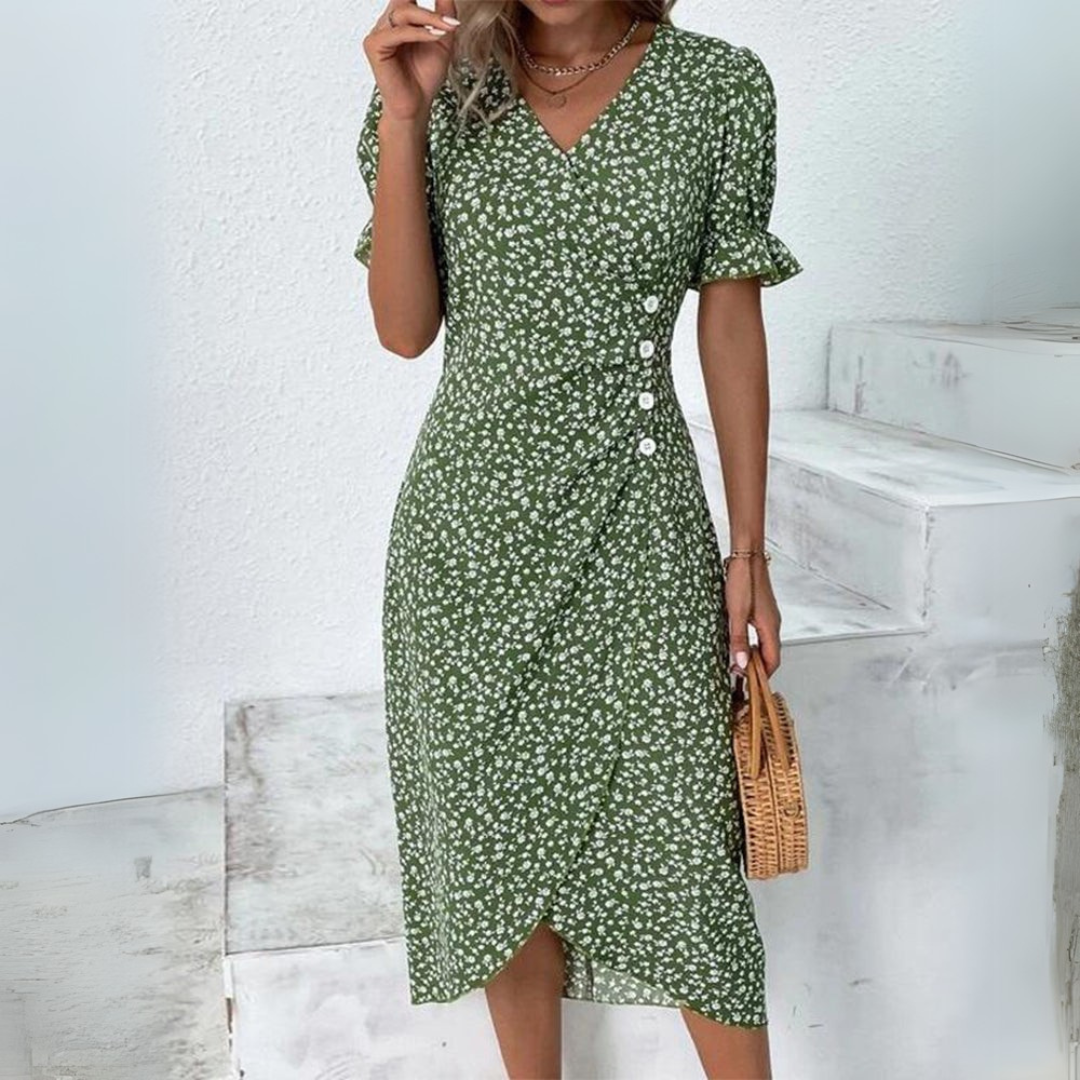 Elena | Robe midi élégante avec fleurs