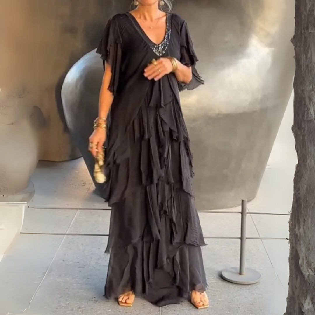 Valerie | Robe longue élégante avec dentelle