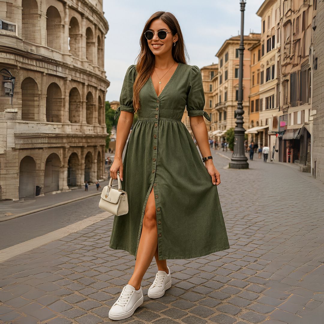 Murphy | Robe en denim avec des accents élégants