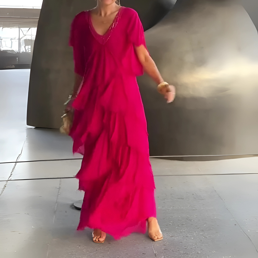 Valerie | Robe longue élégante avec dentelle