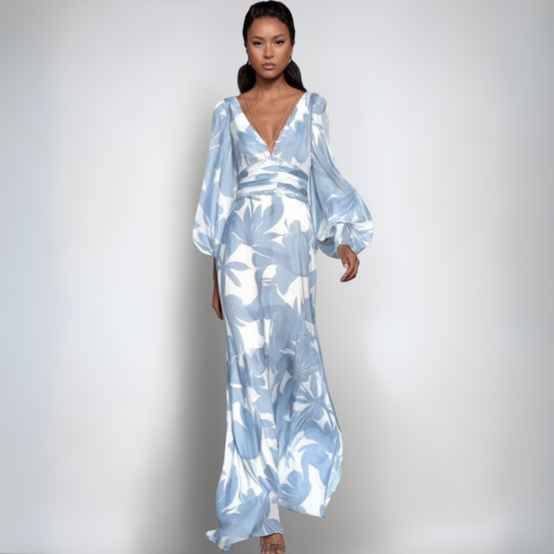 Alisa | Robe en Satin Élégante avec Fleurs