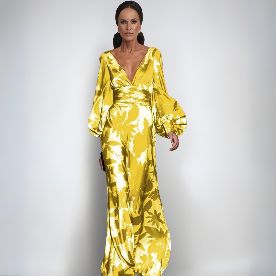 Alisa | Robe en Satin Élégante avec Fleurs
