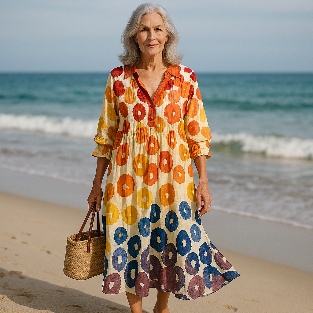 Sasha | Robe longue en tissu aérien avec motif floral