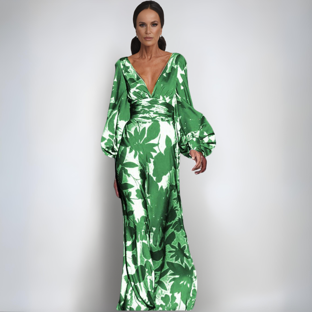 Alisa | Robe en Satin Élégante avec Fleurs