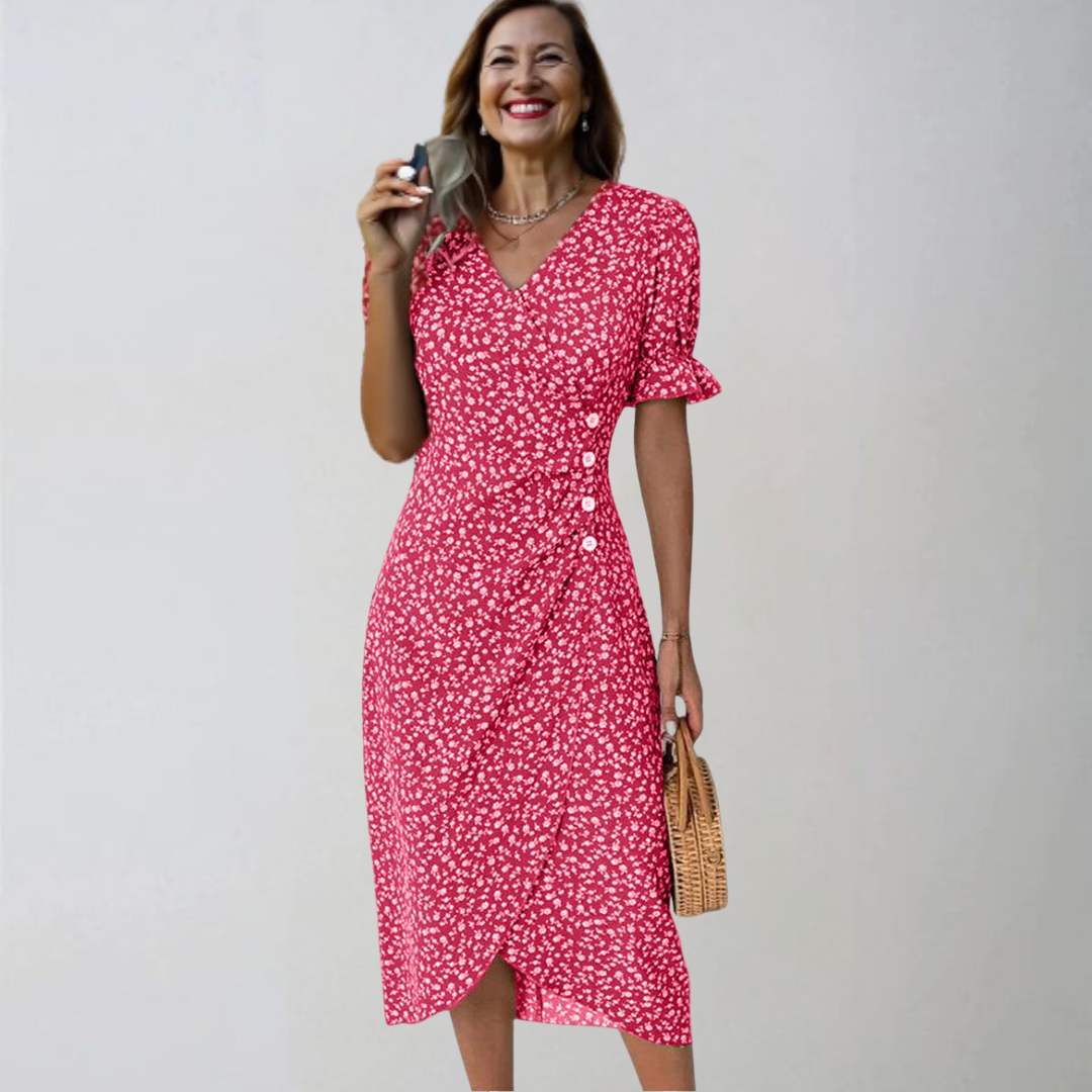 Elena | Robe midi élégante avec fleurs