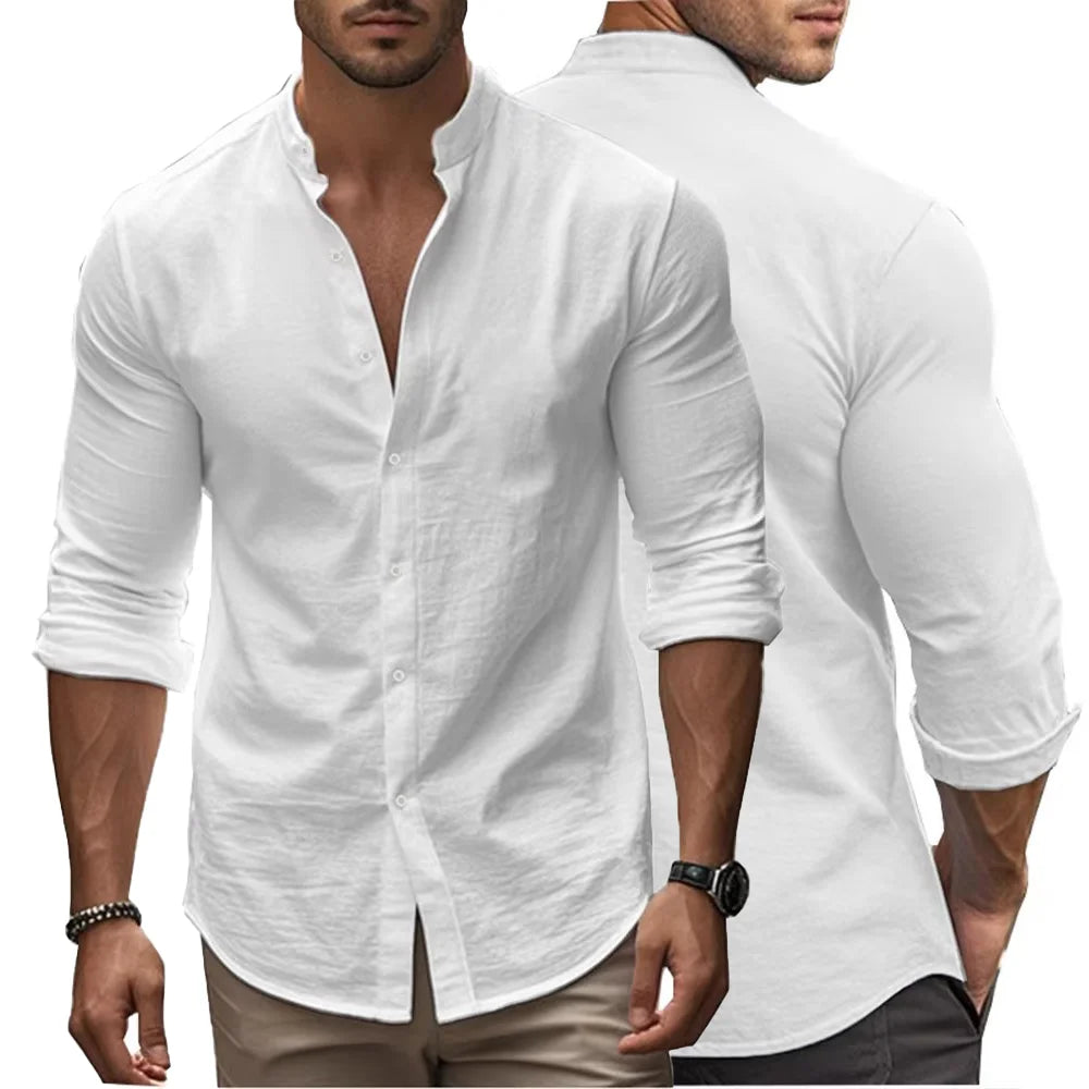Chemise d'été décontractée en coton lin