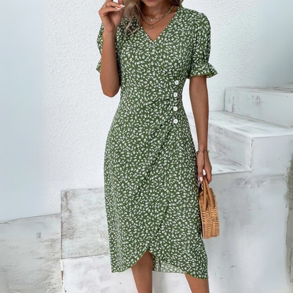 Elena | Robe midi élégante avec fleurs