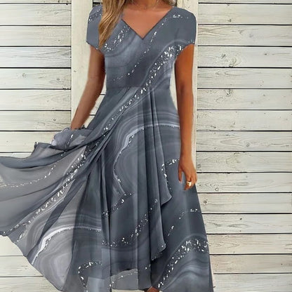 Londres | Robe midi élégante avec décolleté en V