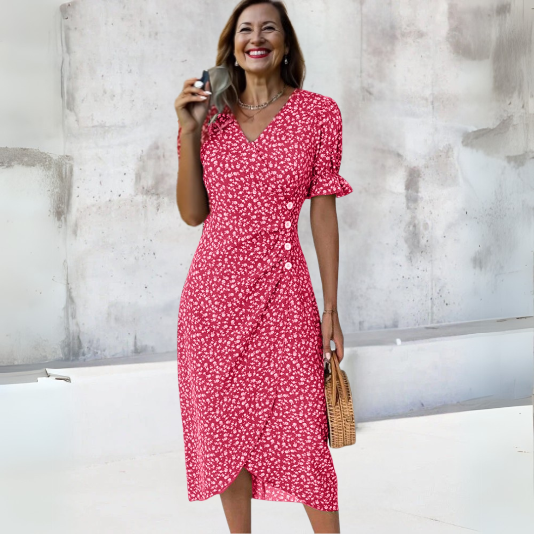 Elena | Robe midi élégante avec fleurs
