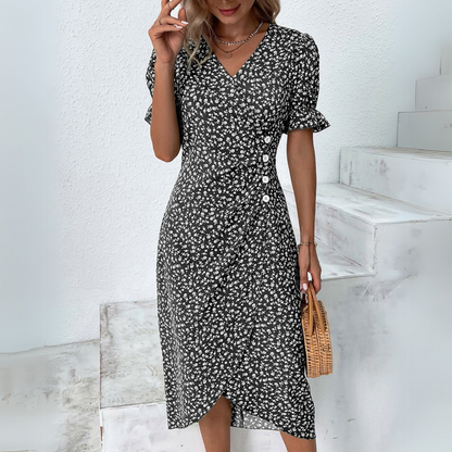 Elena | Robe midi élégante avec fleurs