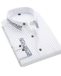 Blanc avec pois marins et broderie