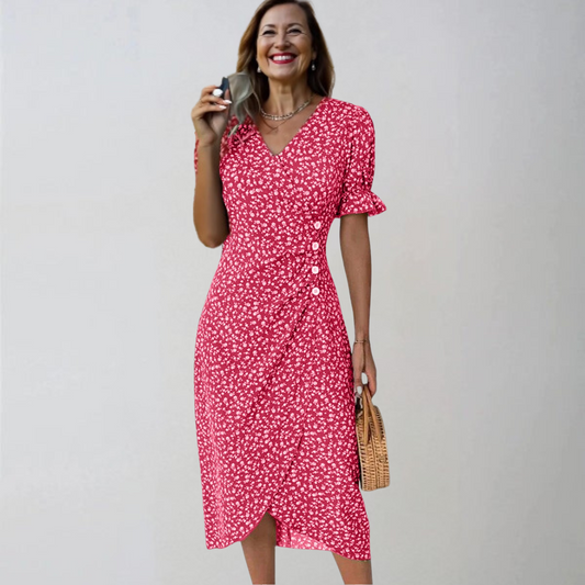 Elena | Robe midi élégante avec fleurs